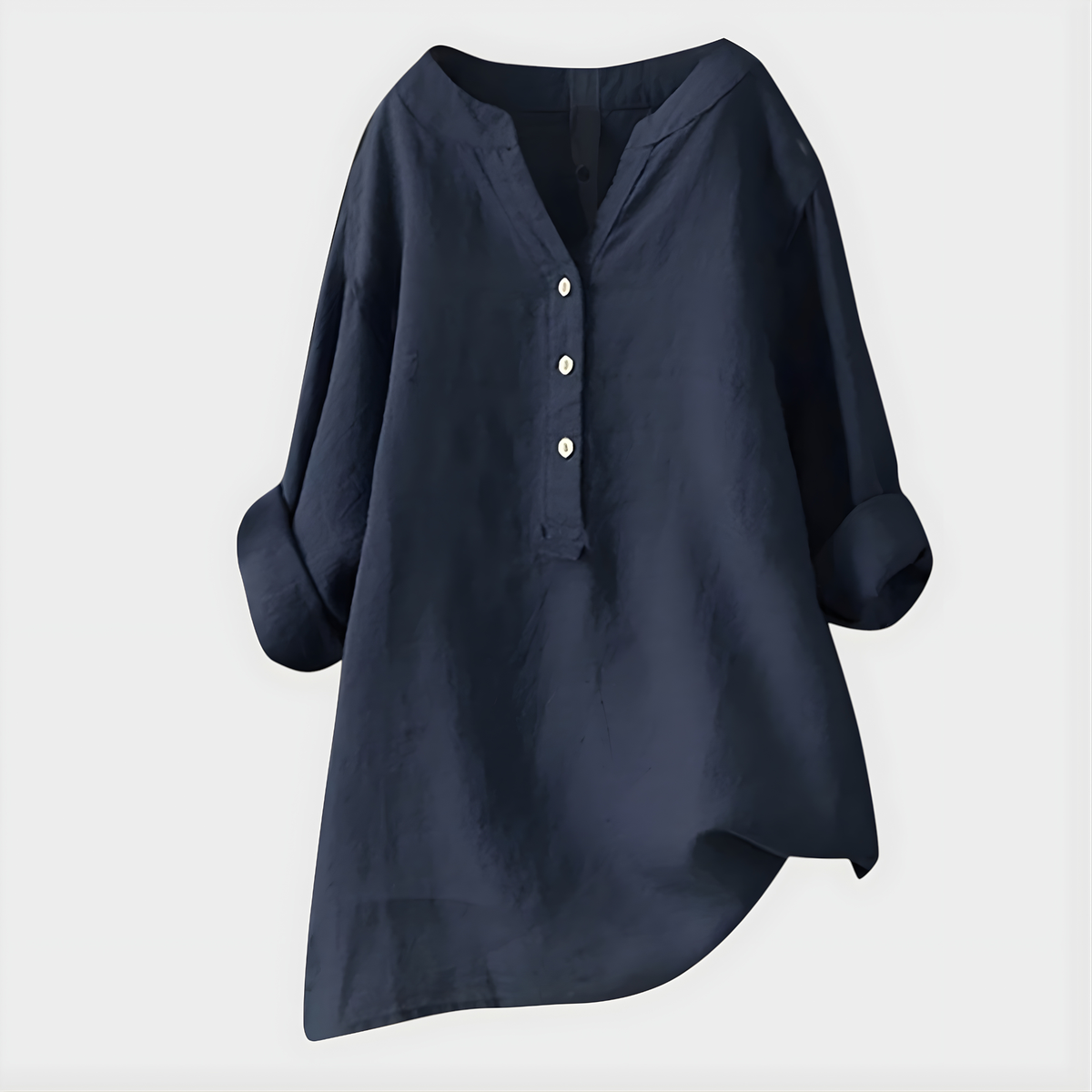 Veronique™ Elegant V-Neck Blouse with Flattering Tummy Coverage