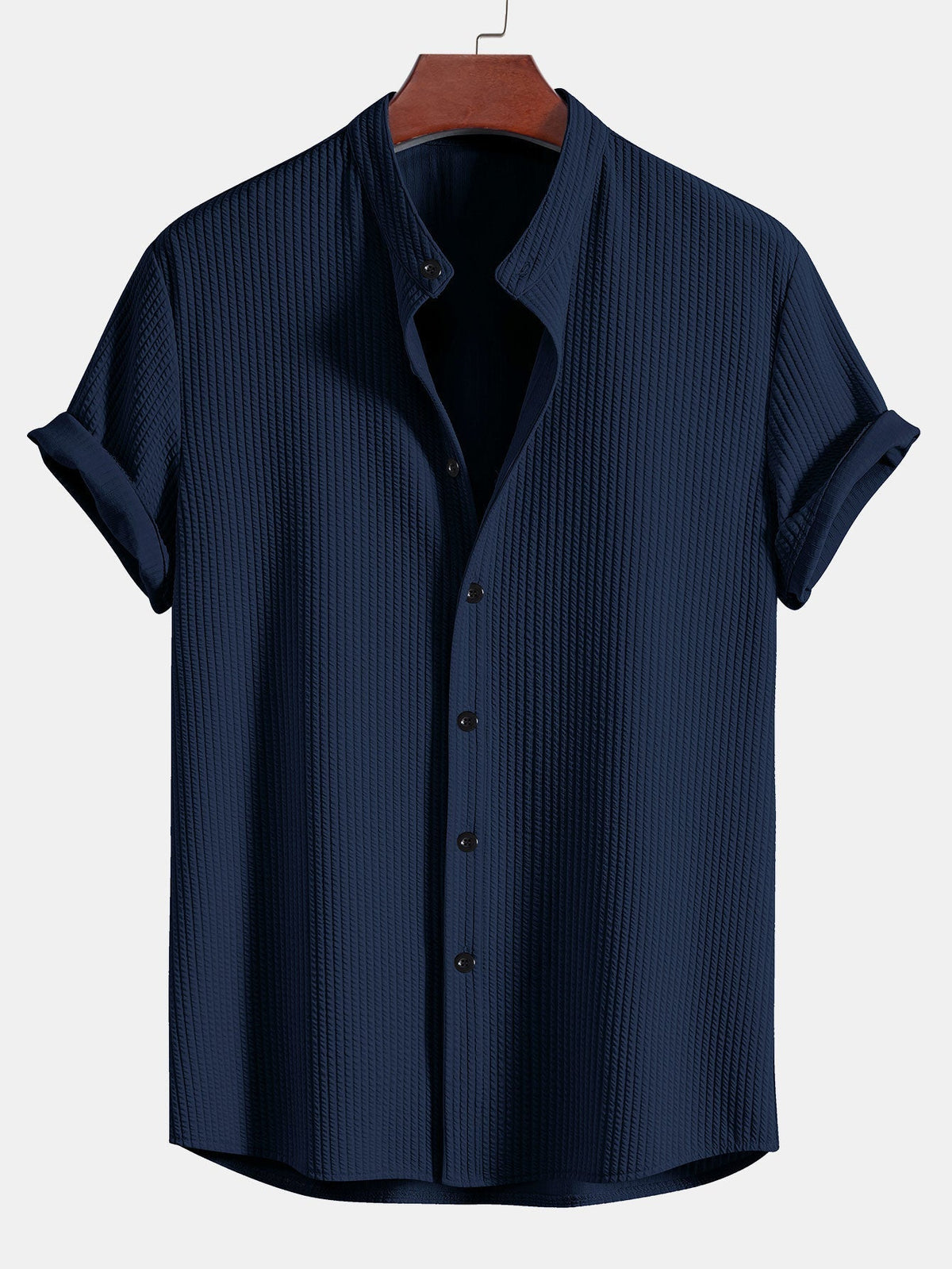 Muscle Ribbed Support Collar Shirt