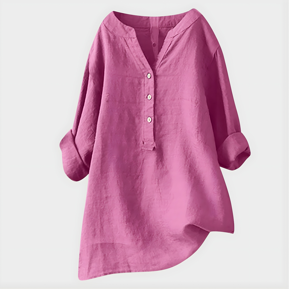 Veronique™ Elegant V-Neck Blouse with Flattering Tummy Coverage