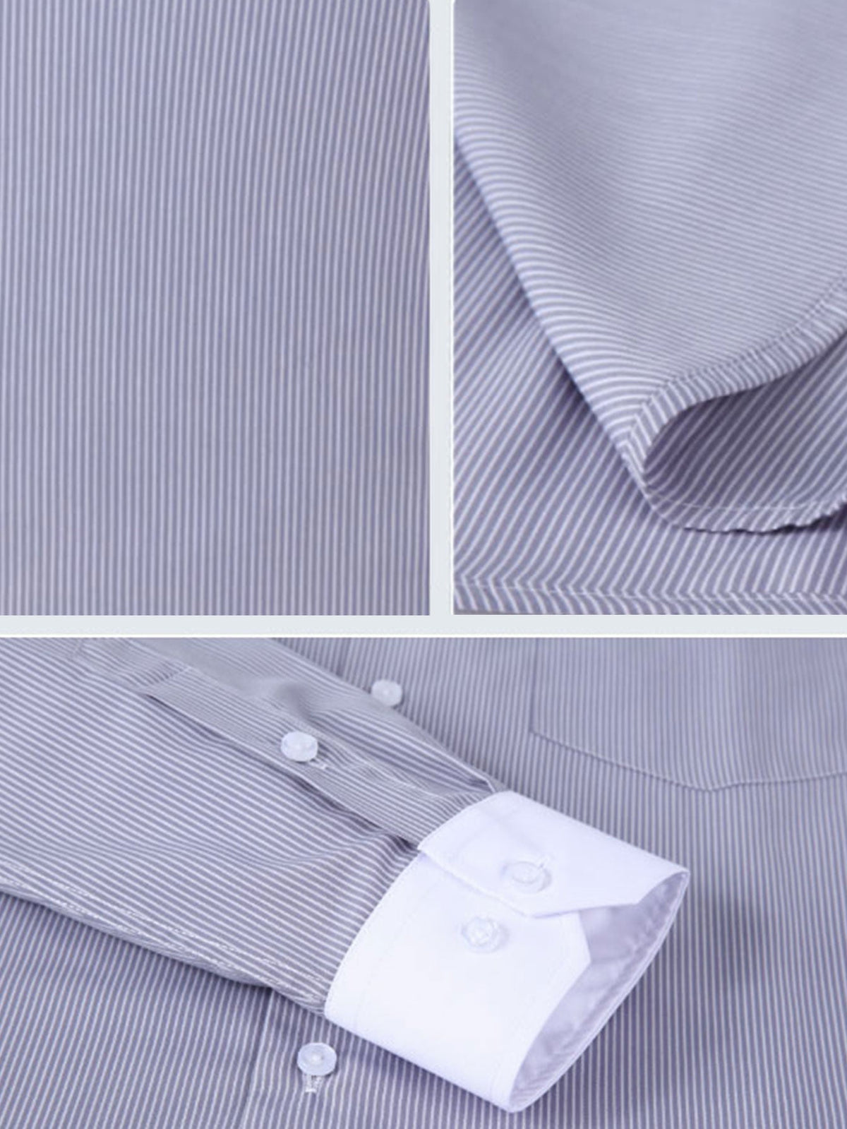 Dress Shirt with Striped Contrast Collar