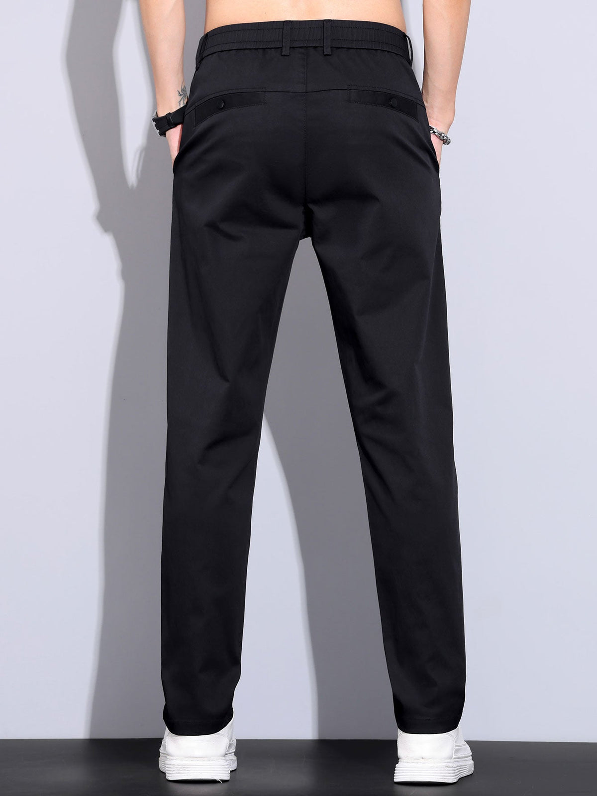 Twist Knit Polo & Elastic Waist Straight Leg Trousers