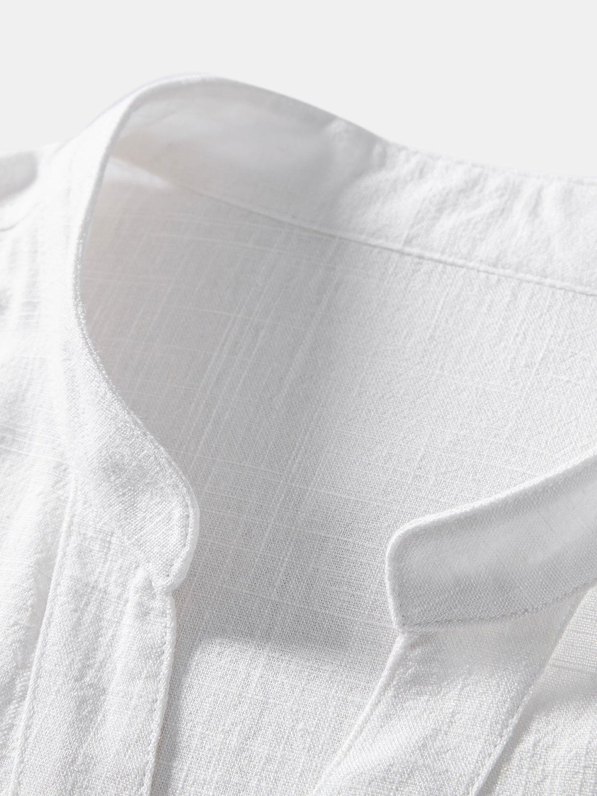 Linen and Rayon V-Neck Short Sleeve Shirt
