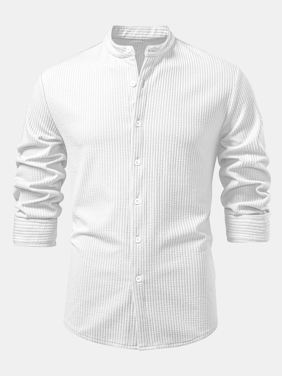 Ribbed High Neck Shirt, Muscle Fit, Long Sleeves