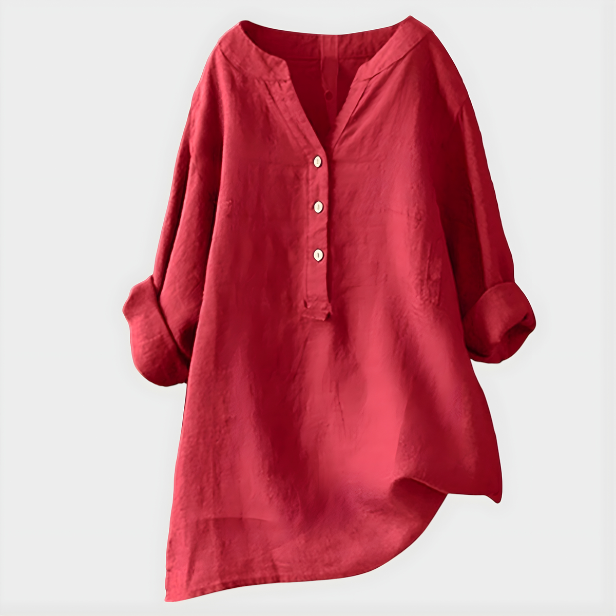Veronique™ Elegant V-Neck Blouse with Flattering Tummy Coverage