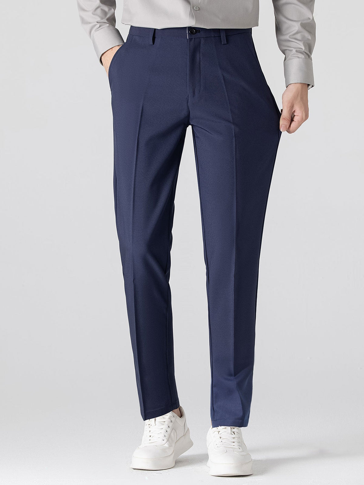 Contrast Geometry Jacquard Knit Polo & Slim Fit Tapered Trousers