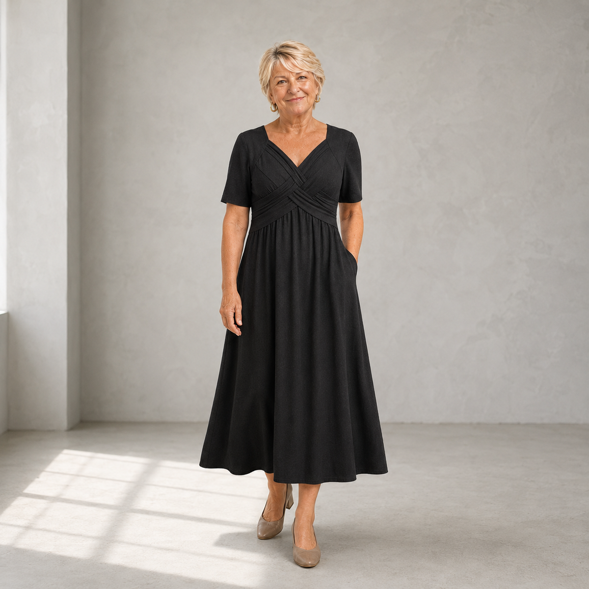 Amara™ Elegant Dress with Flattering Tummy Coverage