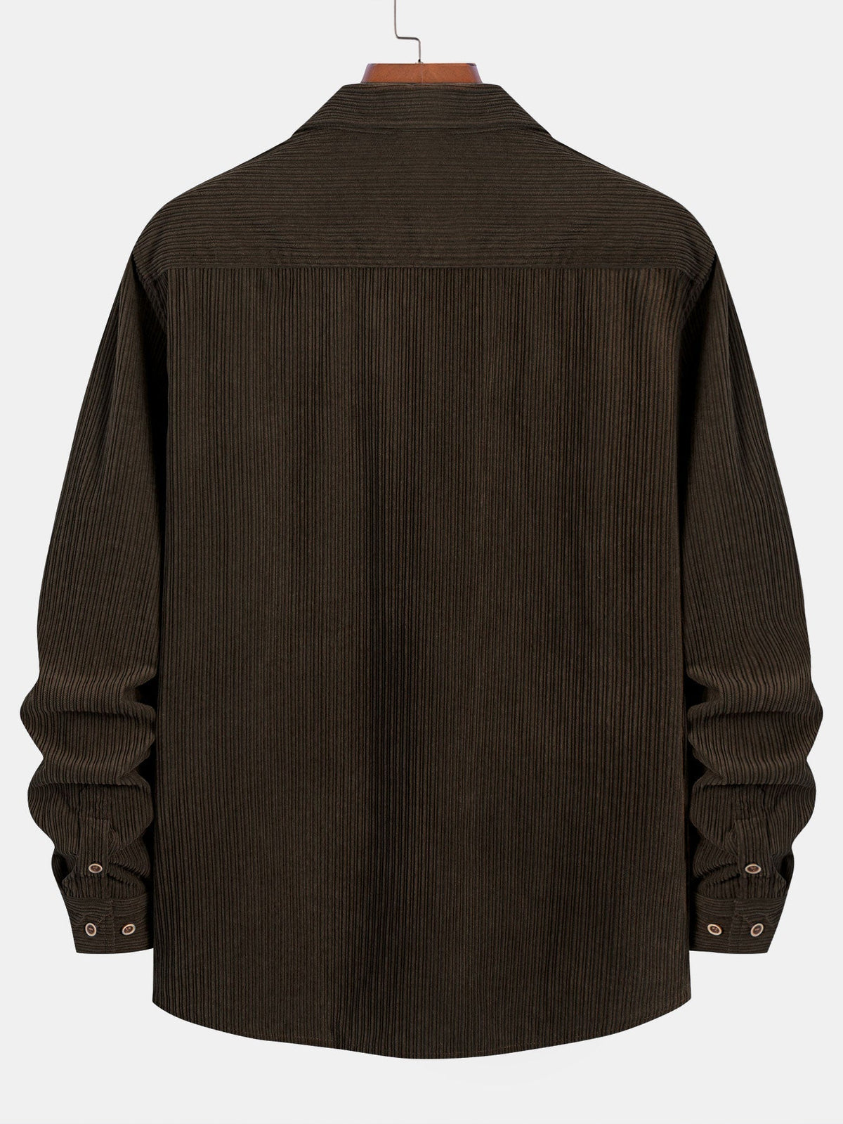 Long Sleeve Corduroy Shirt with Pocket and Buttons