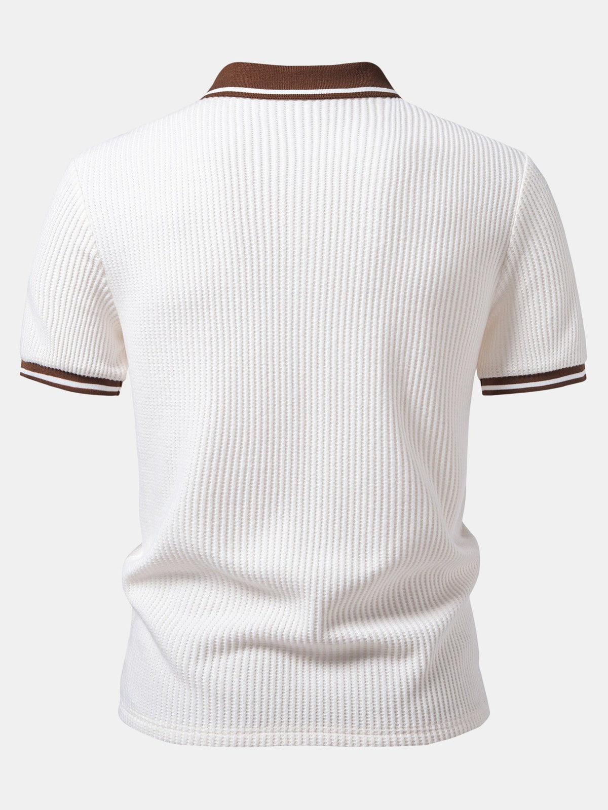 Contrast Stripe Trim Waffle Polo & Slim Fit Tapered Trousers