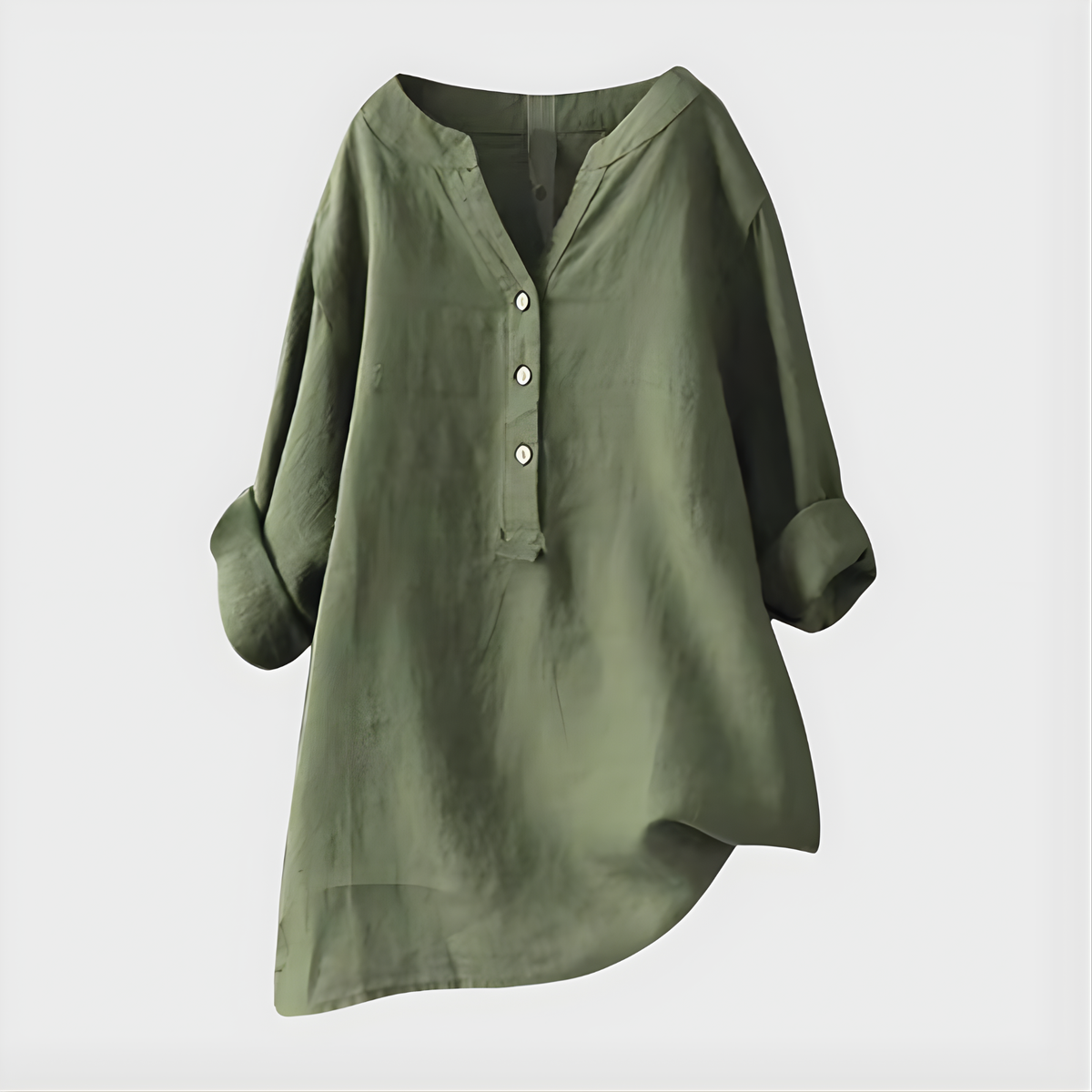 Veronique™ Elegant V-Neck Blouse with Flattering Tummy Coverage