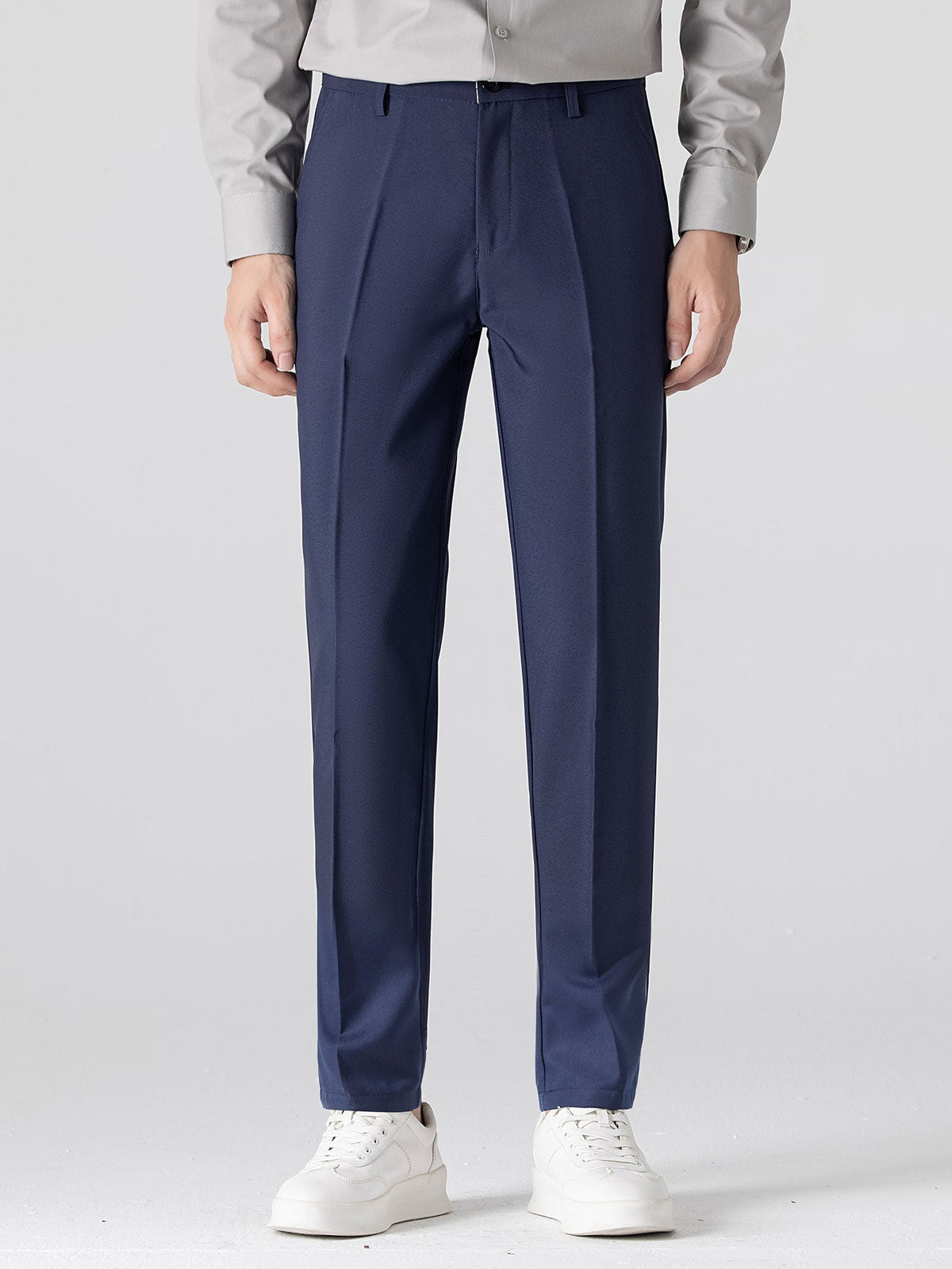 Contrast Geometry Jacquard Knit Polo & Slim Fit Tapered Trousers