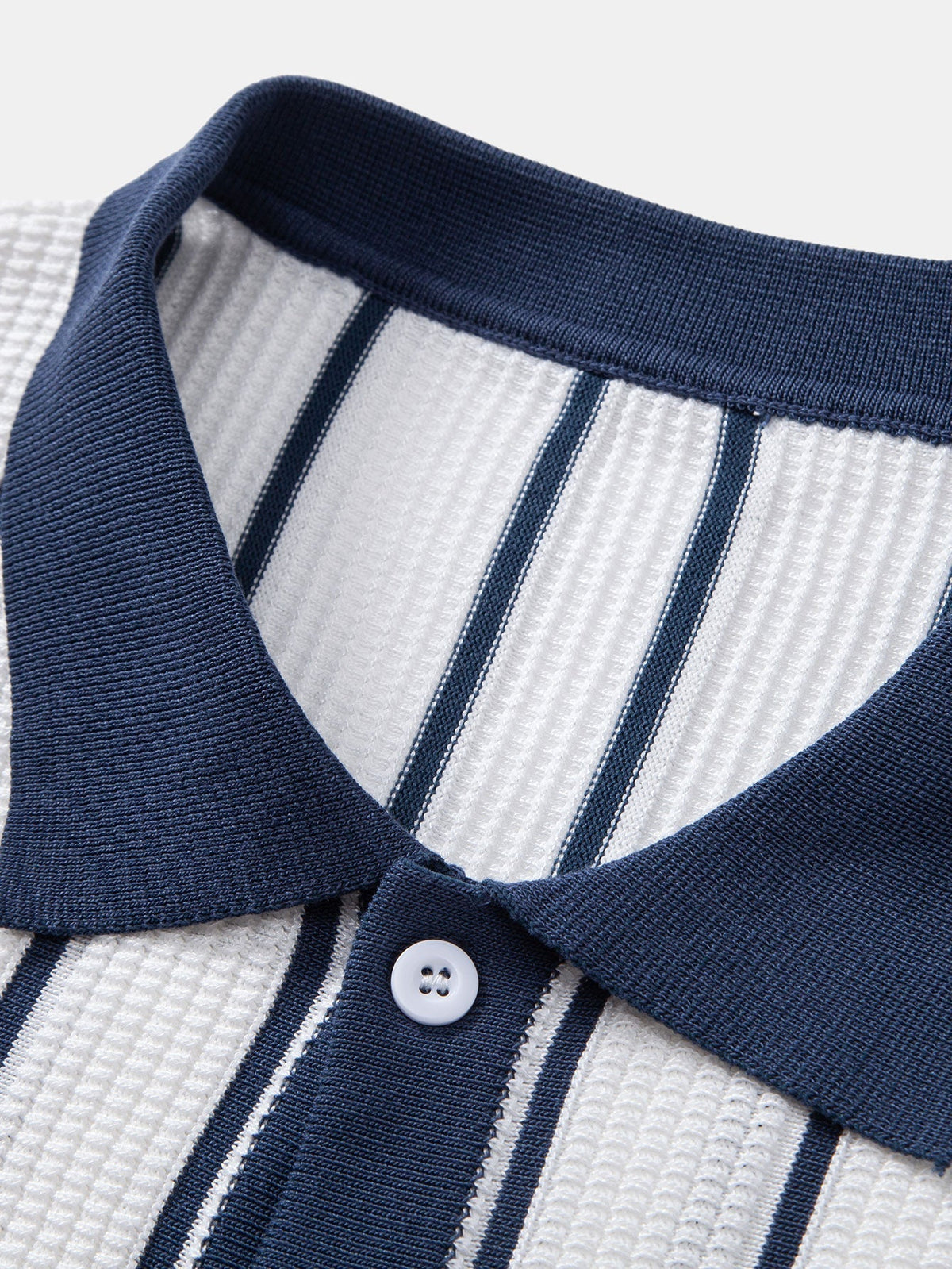 Striped Knit Button-Up Shirt
