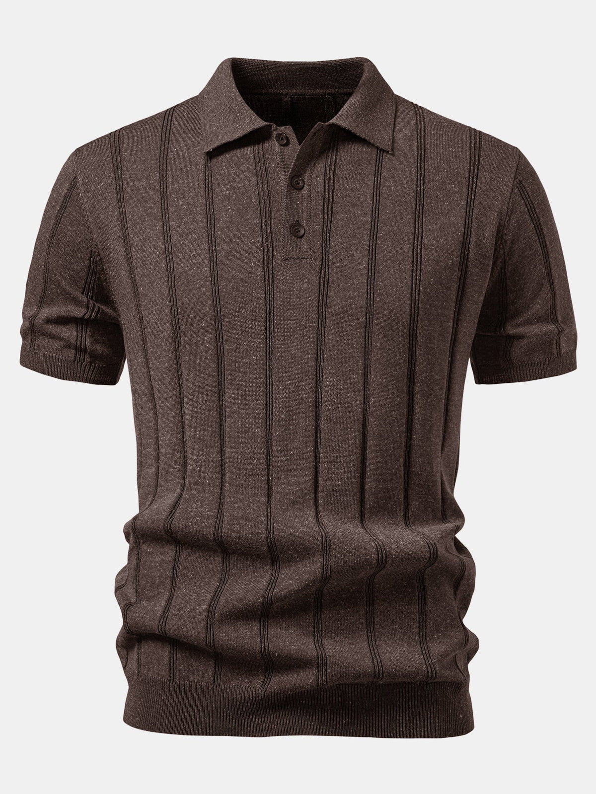Linen Ribbed Knit Polo & Slim Fit Tapered Trousers