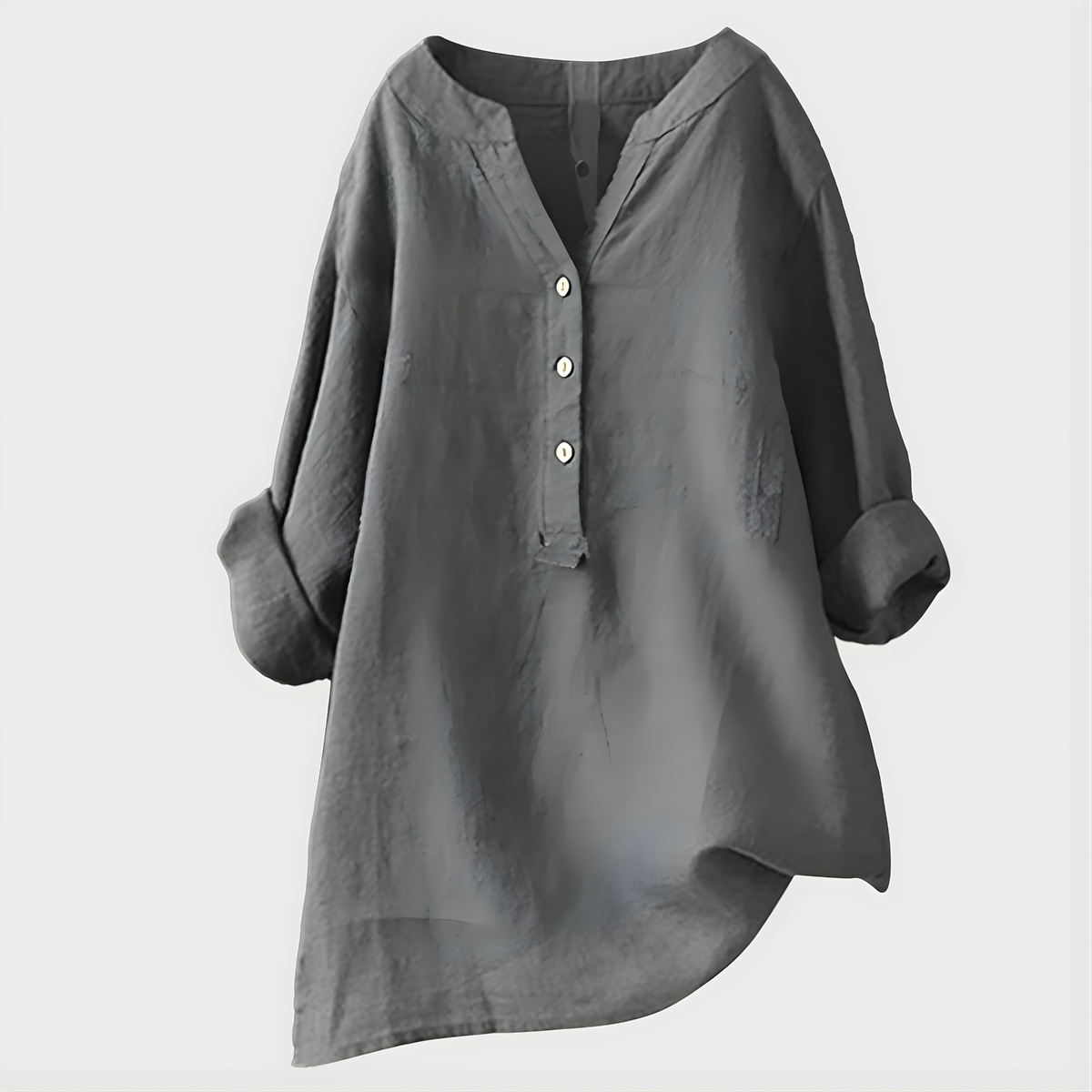Veronique™ Elegant V-Neck Blouse with Flattering Tummy Coverage