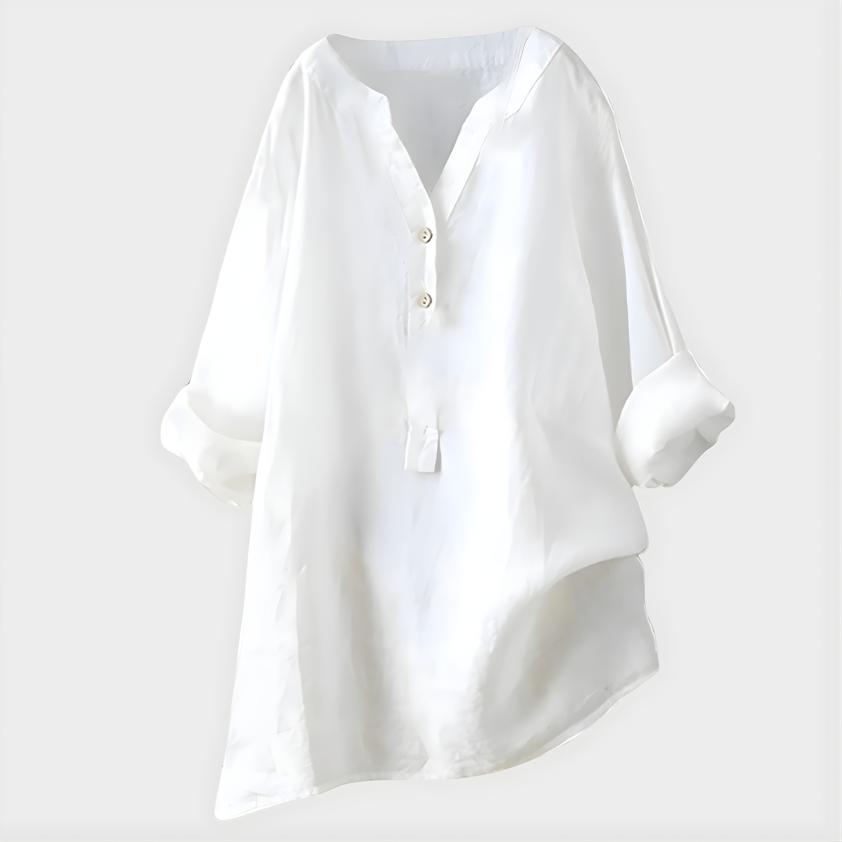 Veronique™ Elegant V-Neck Blouse with Flattering Tummy Coverage