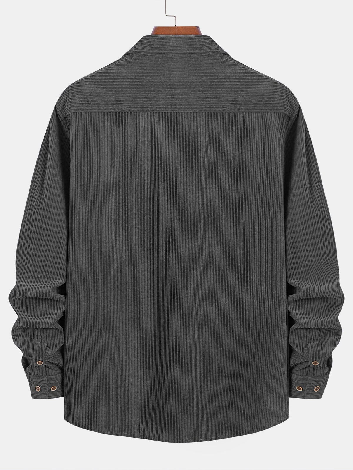 Long Sleeve Corduroy Shirt with Pocket and Buttons