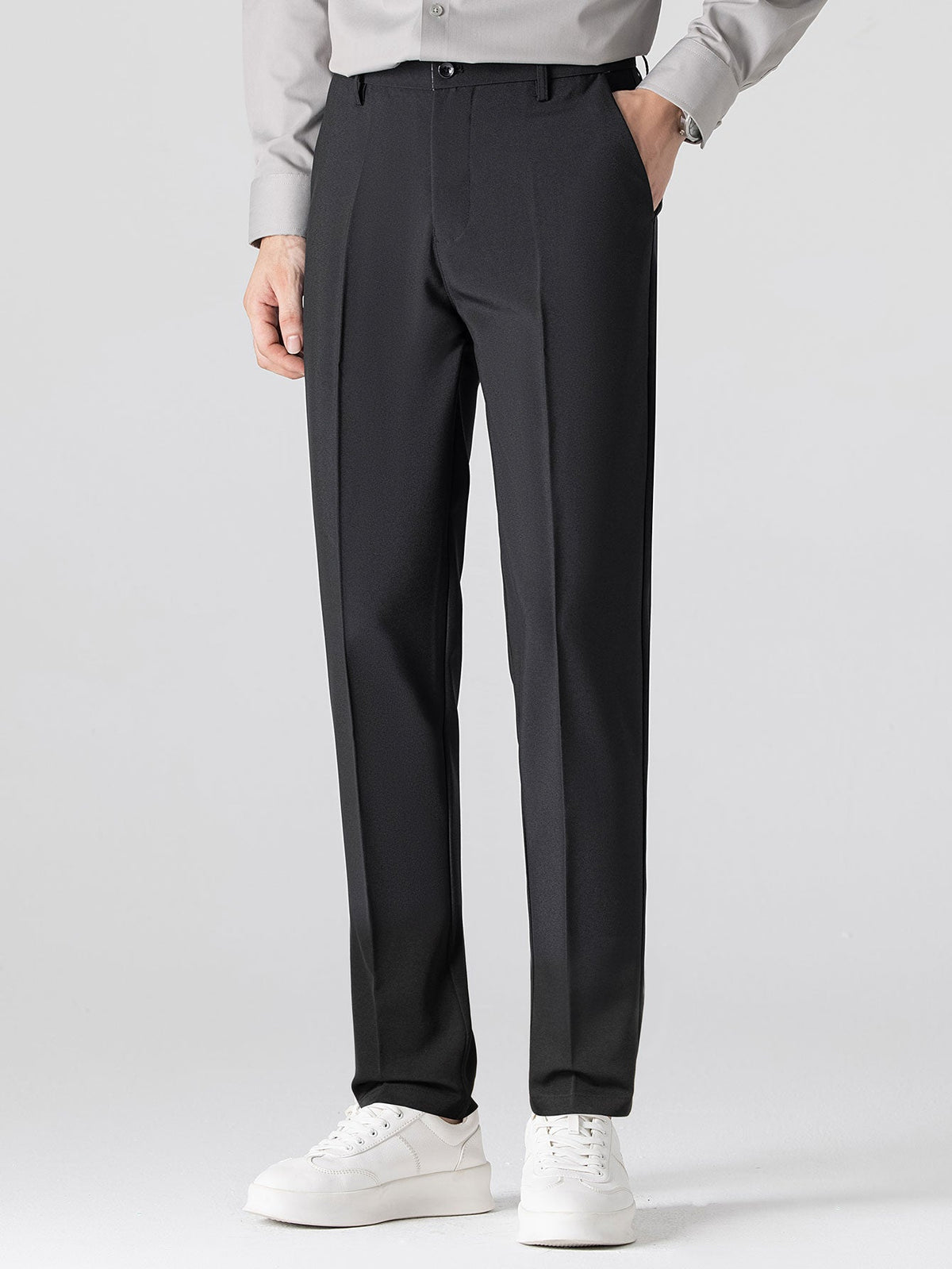 Contrast Zipper Polo & Slim Fit Tapered Trousers