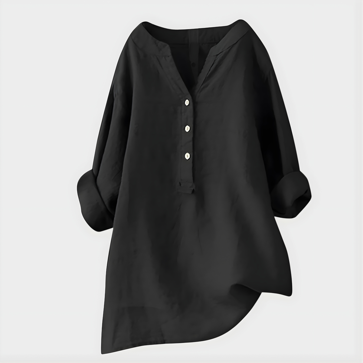Veronique™ Elegant V-Neck Blouse with Flattering Tummy Coverage