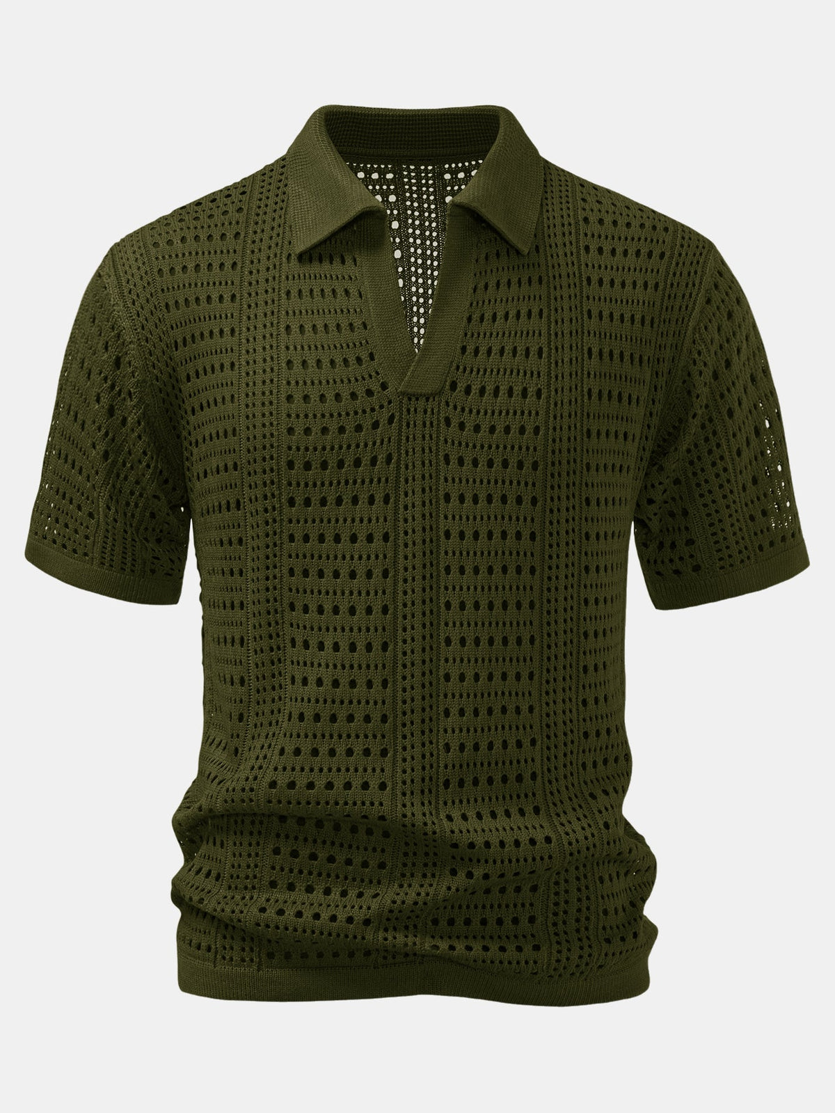 V-Neck Polo Shirt with Hook
