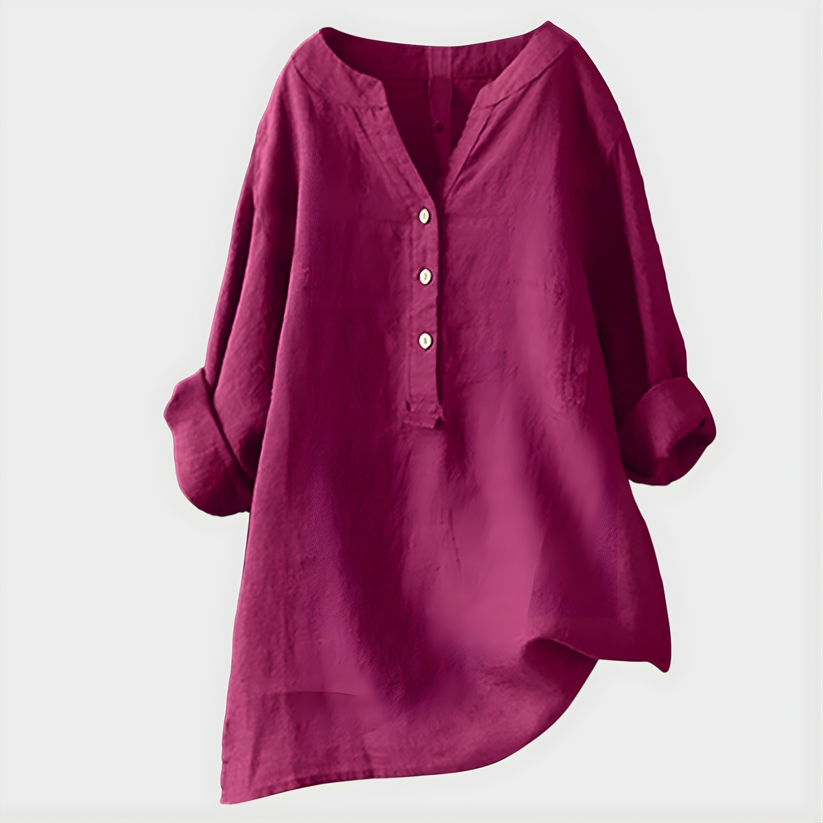 Veronique™ Elegant V-Neck Blouse with Flattering Tummy Coverage