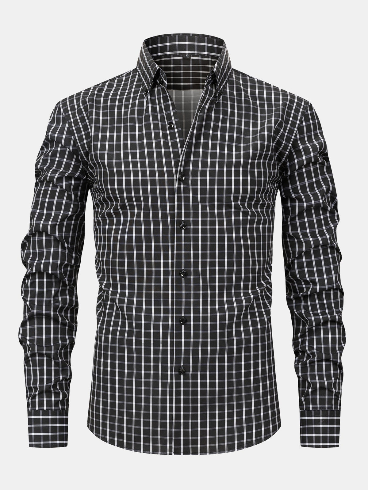 Long Sleeve Checkered Shirt with Buttons