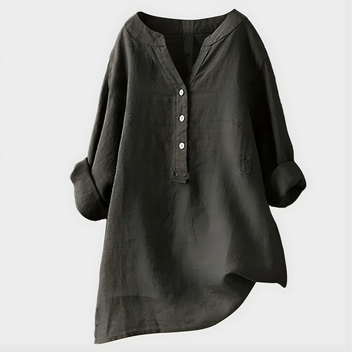 Veronique™ Elegant V-Neck Blouse with Flattering Tummy Coverage