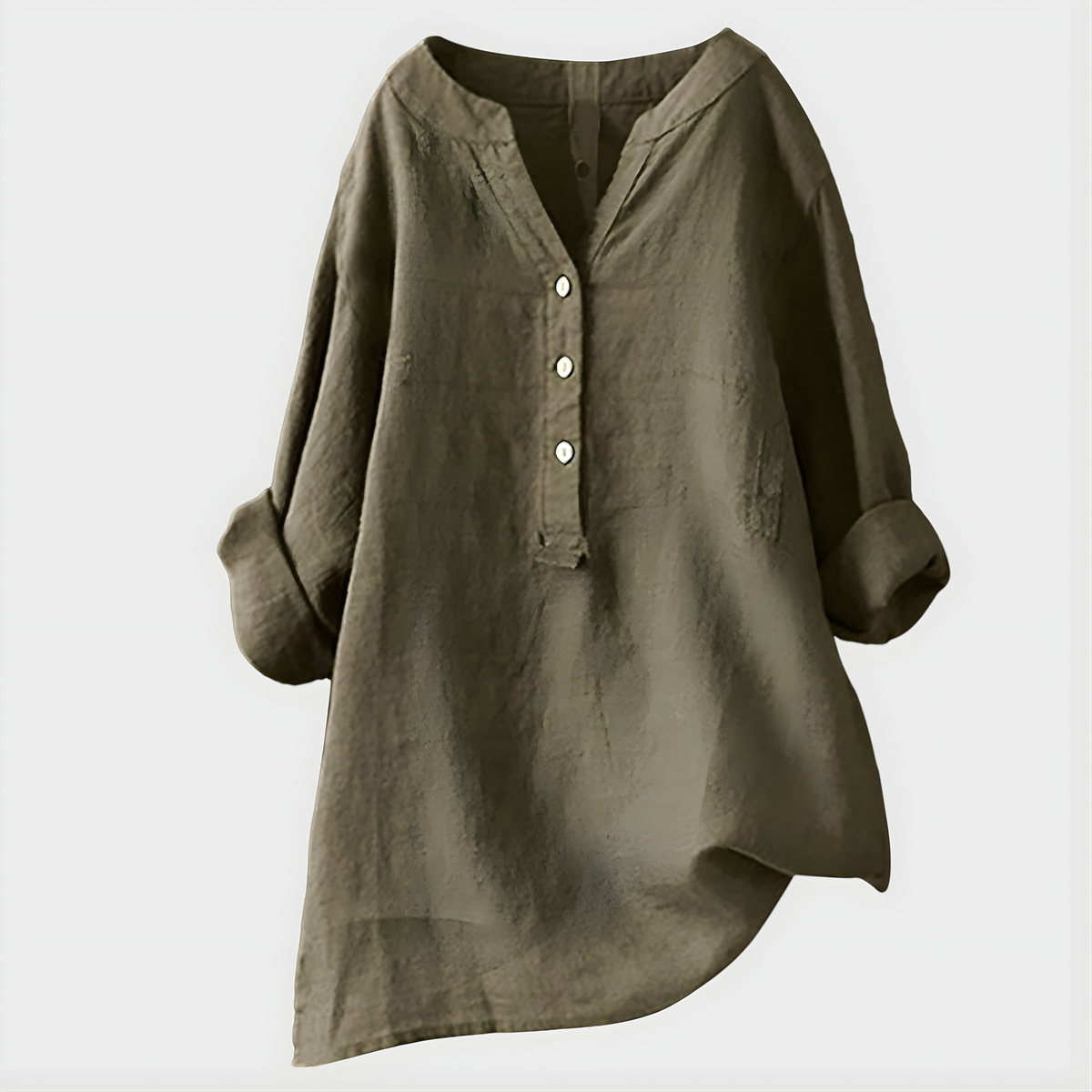 Veronique™ Elegant V-Neck Blouse with Flattering Tummy Coverage