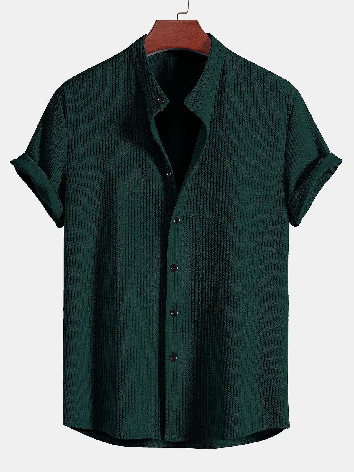 Muscle Ribbed Support Collar Shirt