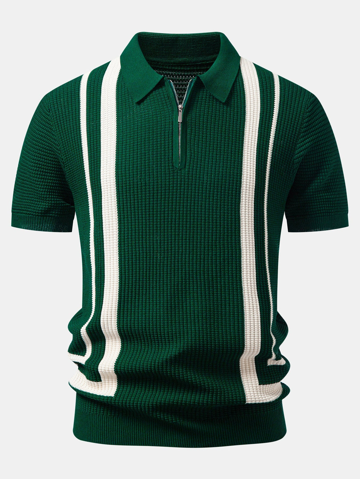 Contrast Zipper Polo & Slim Fit Tapered Trousers