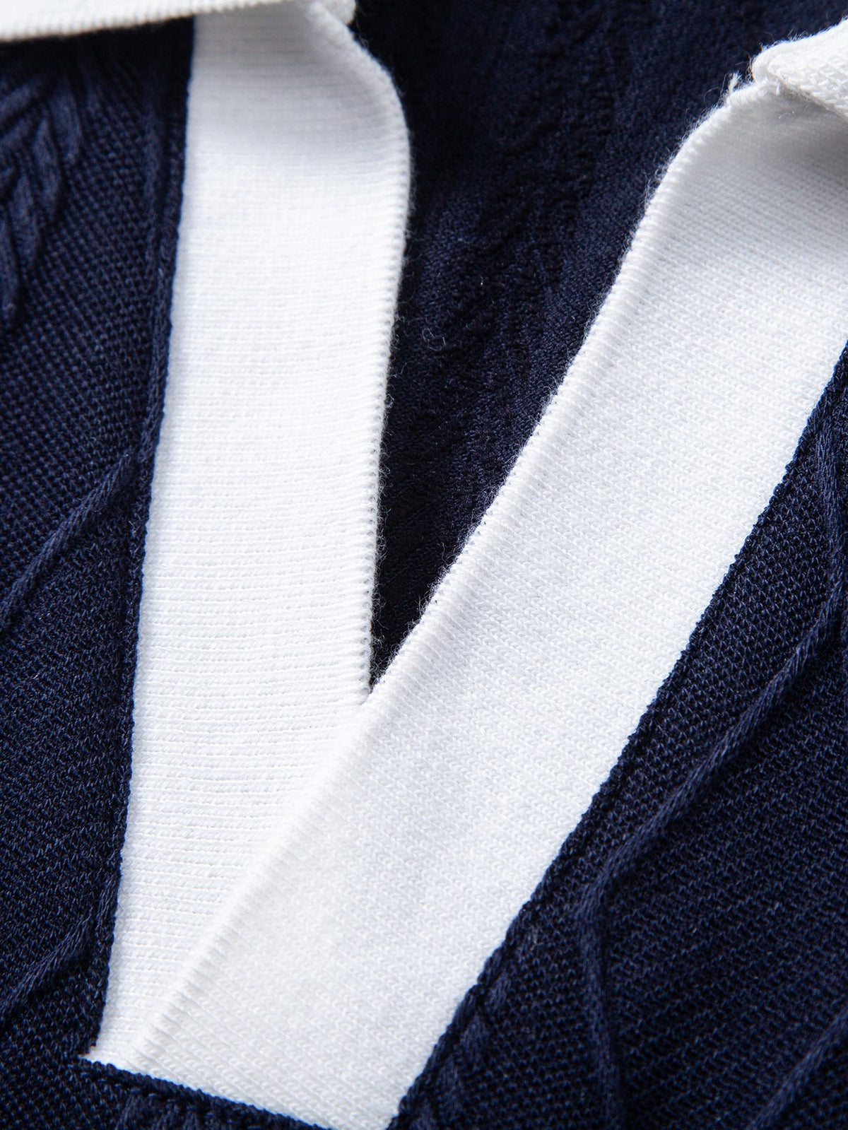 Contrast Geometry Jacquard Knit Polo & Slim Fit Tapered Trousers
