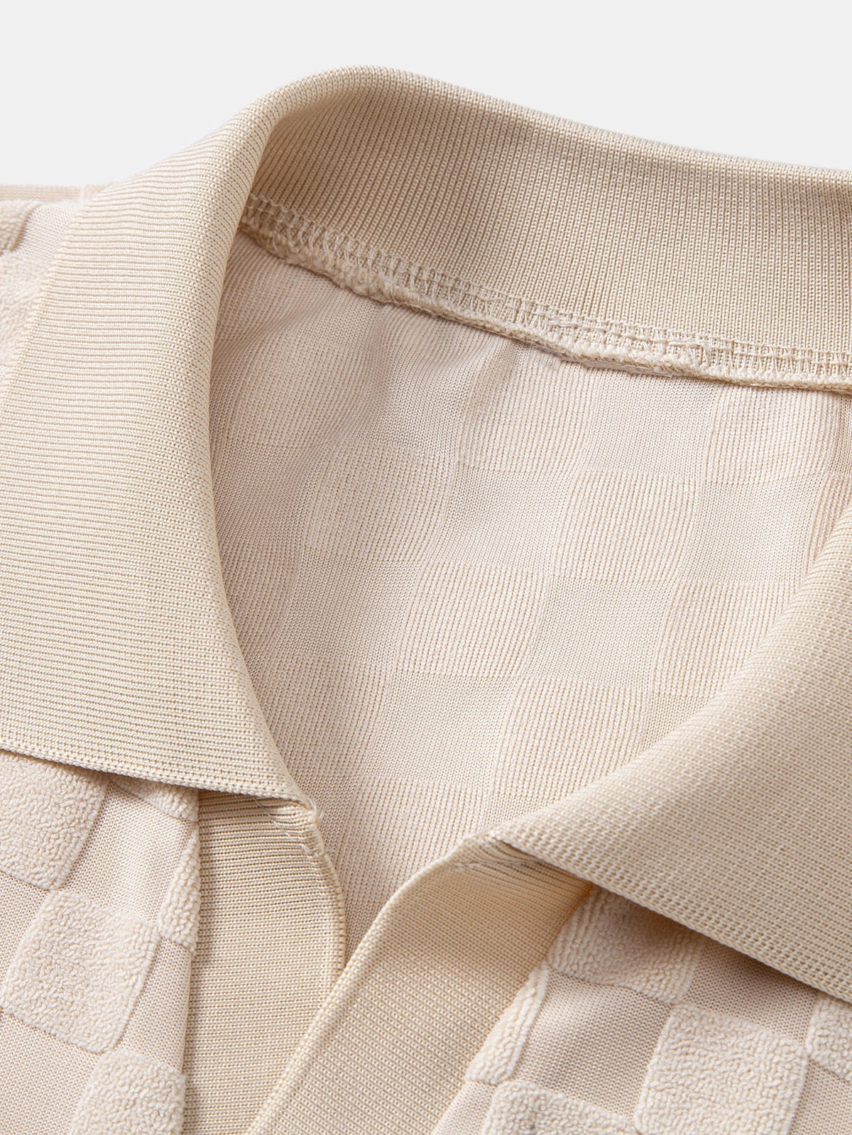 Checkerboard V-Neck Knit Polo & Slim Fit Tapered Trousers