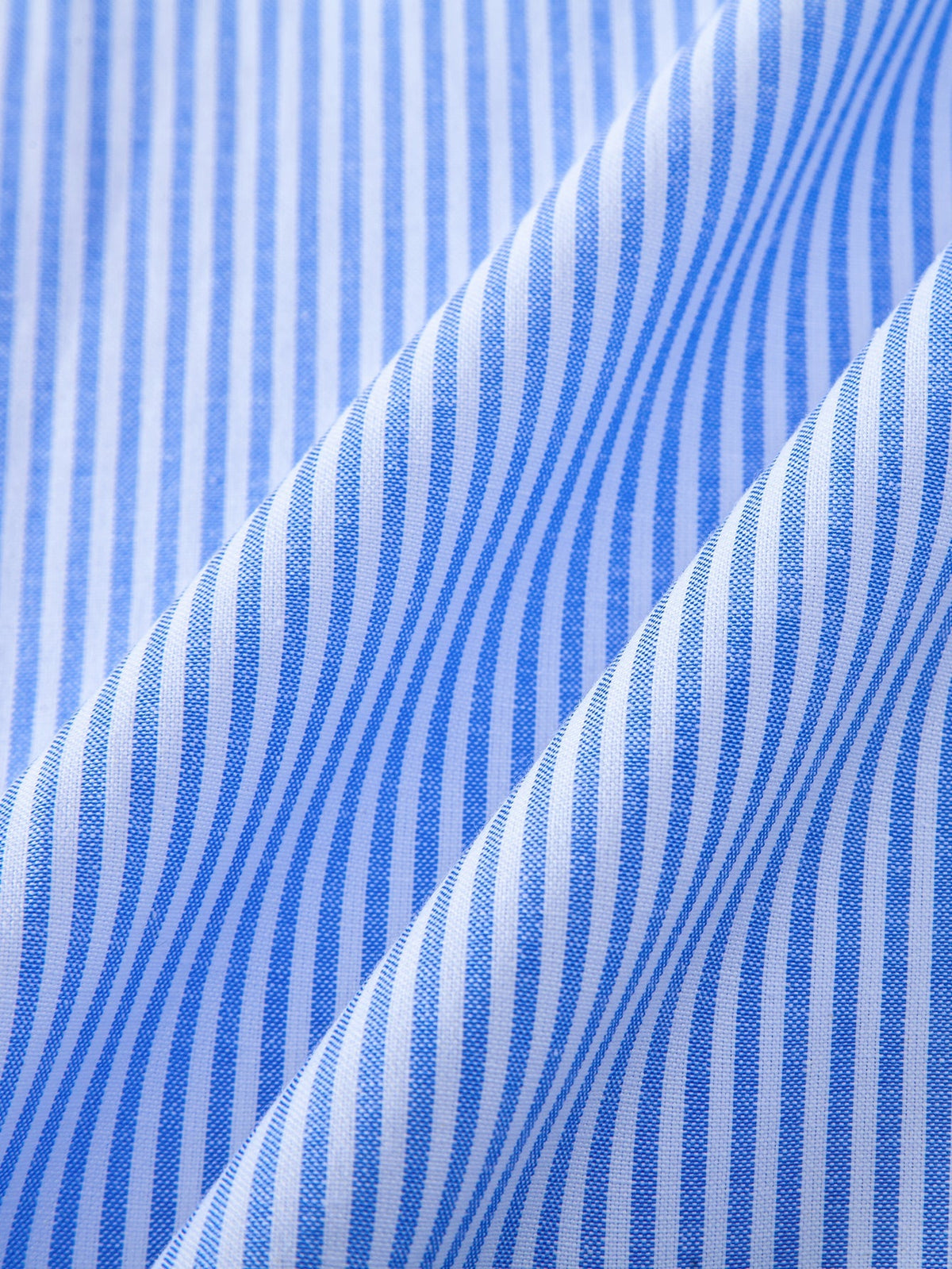 Short Sleeve Cotton Stripe Stand Collar Shirt & Straight Leg Linen Pants