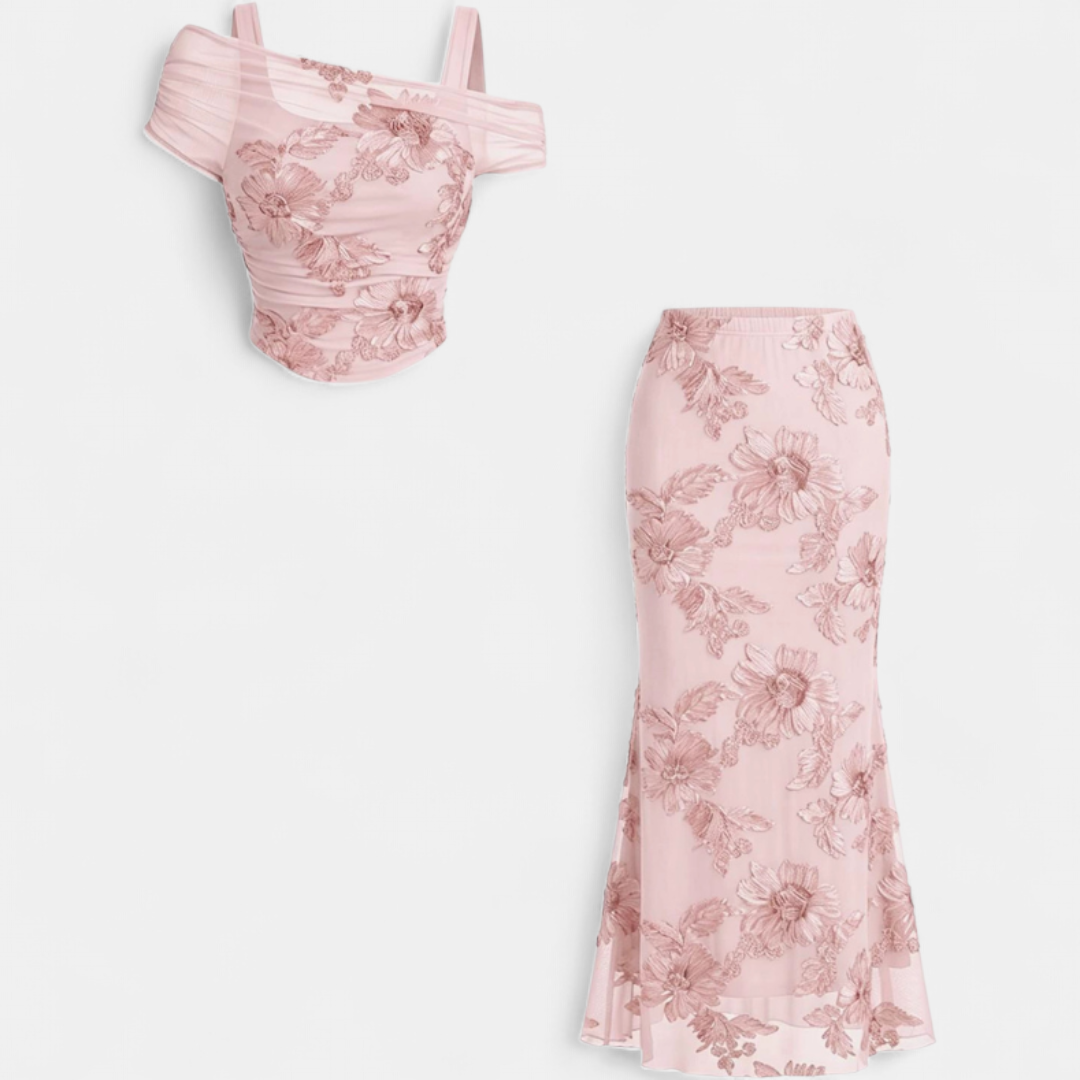 Matilda™ Embroidered Off-Shoulder Maxi Dress Set