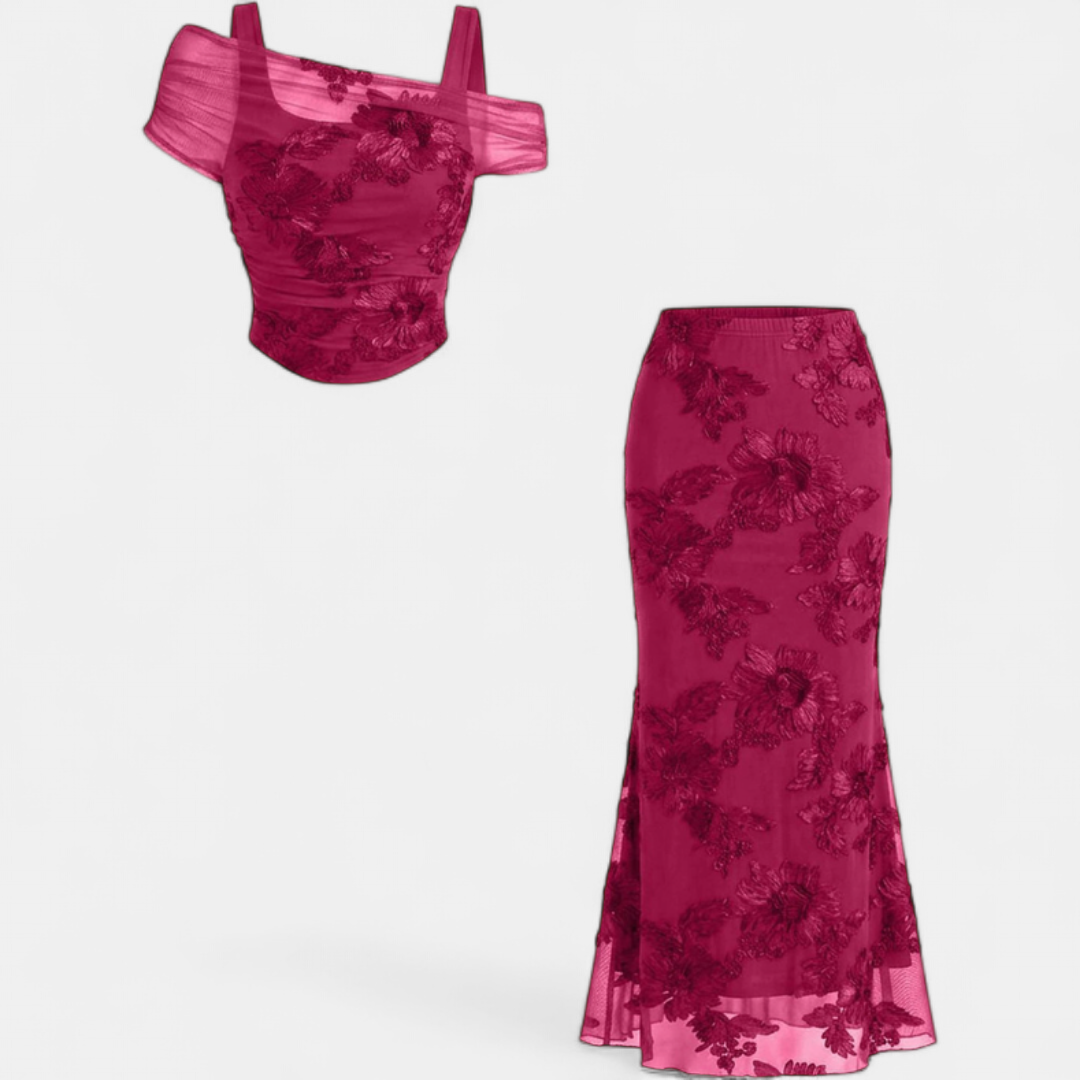Matilda™ Embroidered Off-Shoulder Maxi Dress Set
