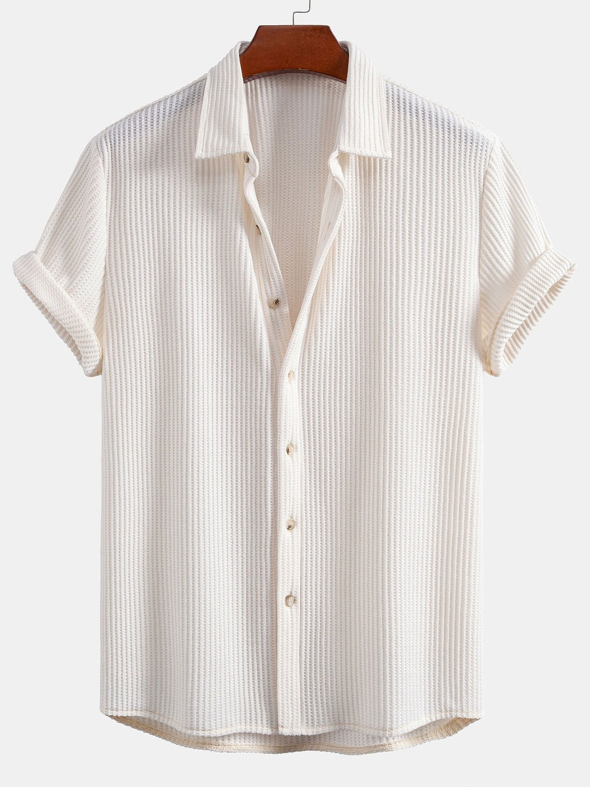 Button-Up Waffle Shirt