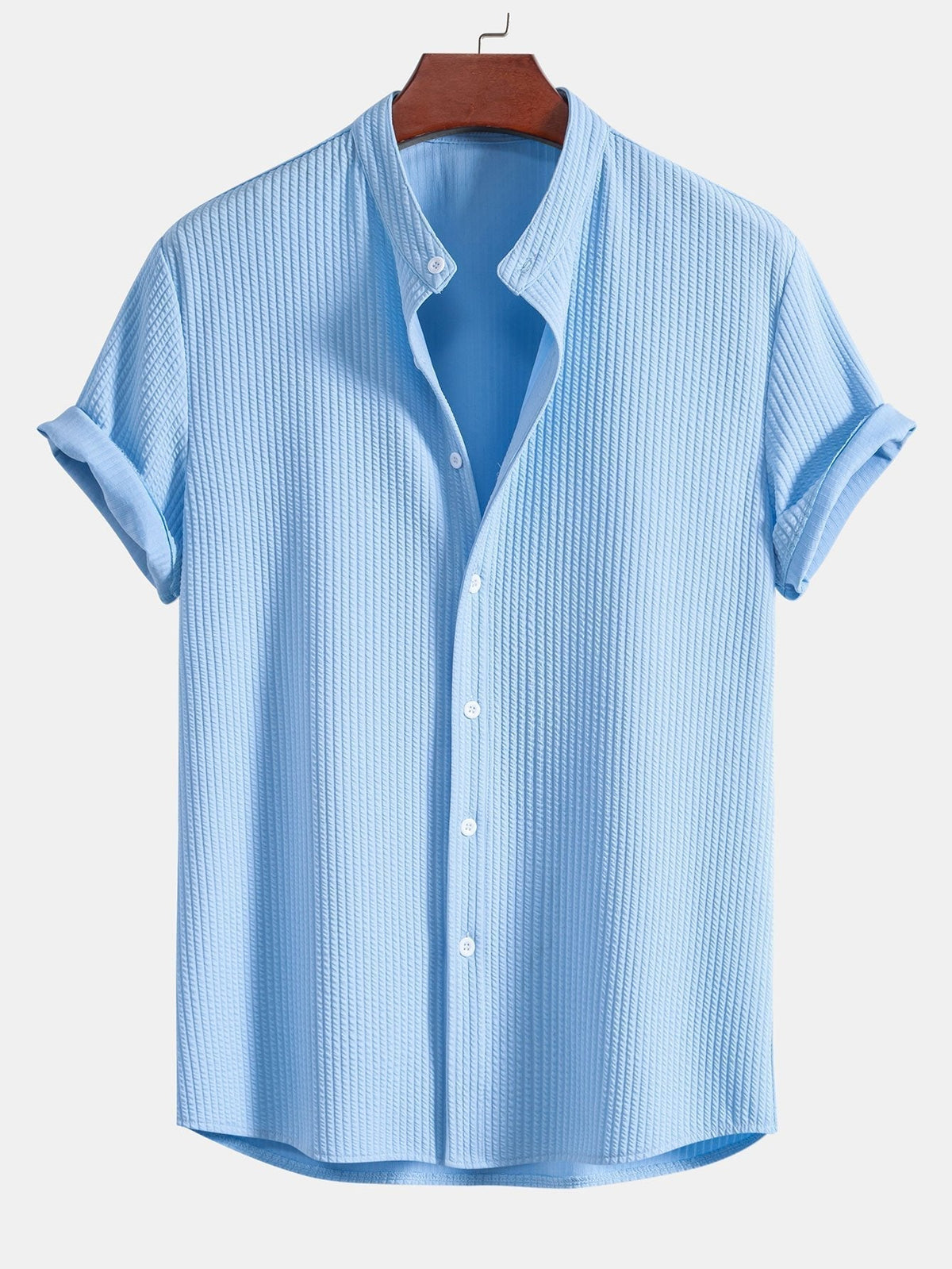 Muscle Ribbed Support Collar Shirt